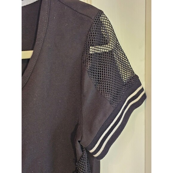 Sao Paulo Anthropologie Bodycon Zip Front Dress 36 Medium Sheath Black Mesh - Picture 6 of 13